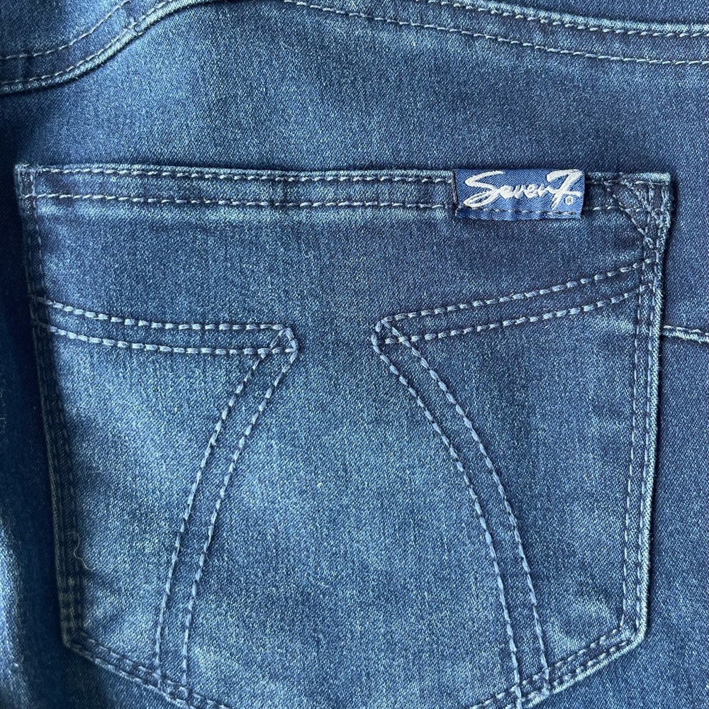 Seven7 High Rise Skinny Booty-Shaper Dark Blue Jean Sz 4 - Picture 5 of 10